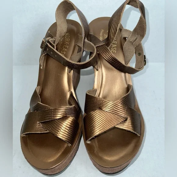 KORK-EASE Tamara Metallic Bronze Wedge Sandal COMFORTABLE! - Picture 8 of 12